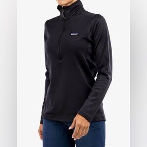 Patagonia R1 Daily Zip-Neck Pullover large L Women's black zipper